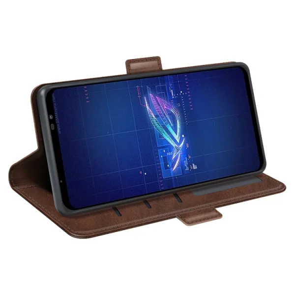 SIDE Peňaženkové puzdro pre Asus Rog Phone 6 tmavohnedé