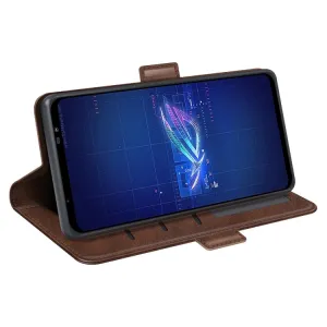 SIDE Peňaženkové puzdro pre Asus Rog Phone 6 tmavohnedé