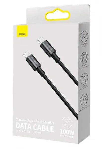 BASEUS CATYS-B01 100W Kábel USB Type-C - USB Type-C 1m čierny
