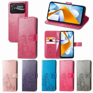 ART FLOWERS Peňaženkový kryt Xiaomi Poco C40 modrý