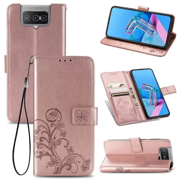ART FLOWERS Peňaženkový kryt Asus Zenfone 7 (ZS670KS) / Zenfone 7 Pro (ZS671KS) ružový