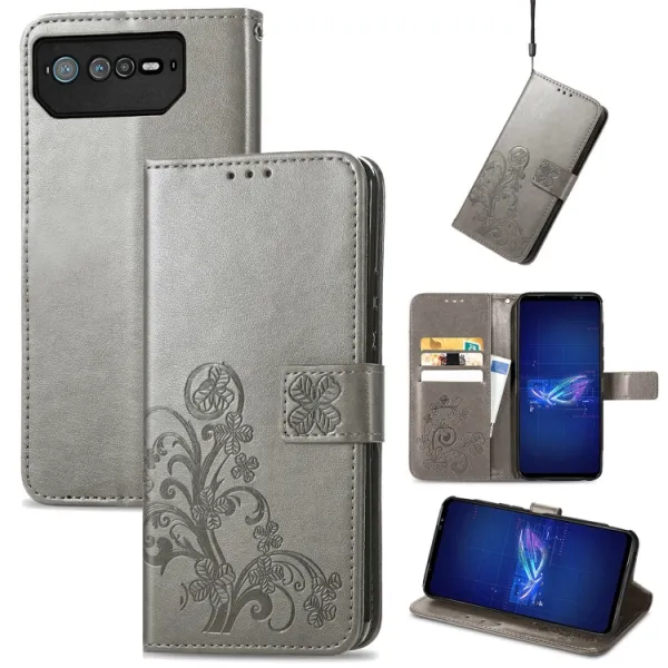ART FLOWERS Peňaženkový kryt Asus Rog Phone 6 šedý