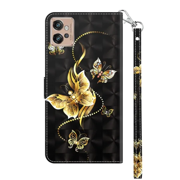 ART Peňaženkový kryt Motorola Moto G32 GOLDEN BUTTERFLY