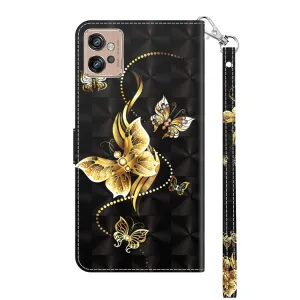 ART Peňaženkový kryt Motorola Moto G32 GOLDEN BUTTERFLY