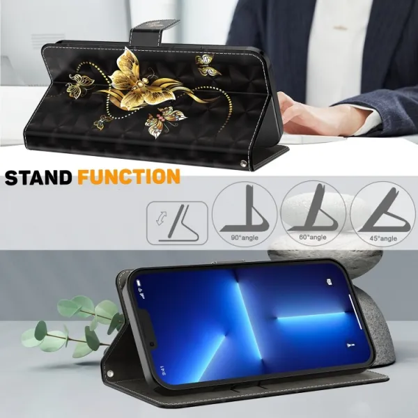 ART Peňaženkový kryt Motorola Moto G32 GOLDEN BUTTERFLY