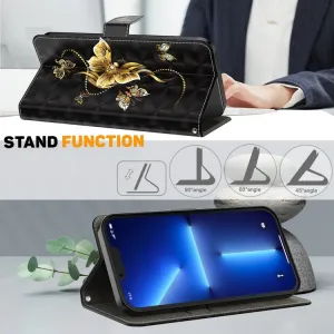 ART Peňaženkový kryt Motorola Moto G32 GOLDEN BUTTERFLY