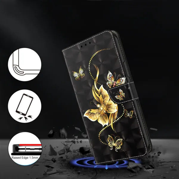 ART Peňaženkový kryt Motorola Moto G32 GOLDEN BUTTERFLY