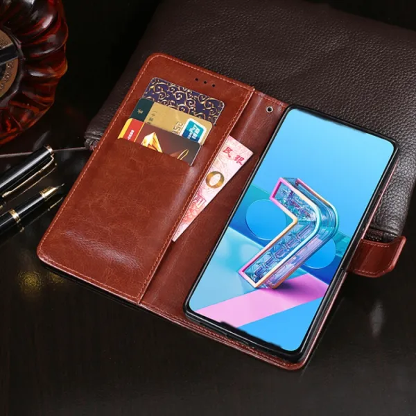 IDEWEI Peňaženkový kryt Asus Zenfone 7 (ZS670KS) ružový