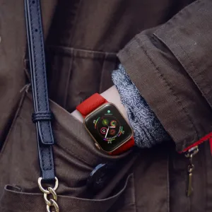 NYLON Remienok pre Apple Watch Ultra 1 / 2 / 3 (49mm) / 9 / 8 / 7 (45mm) červený