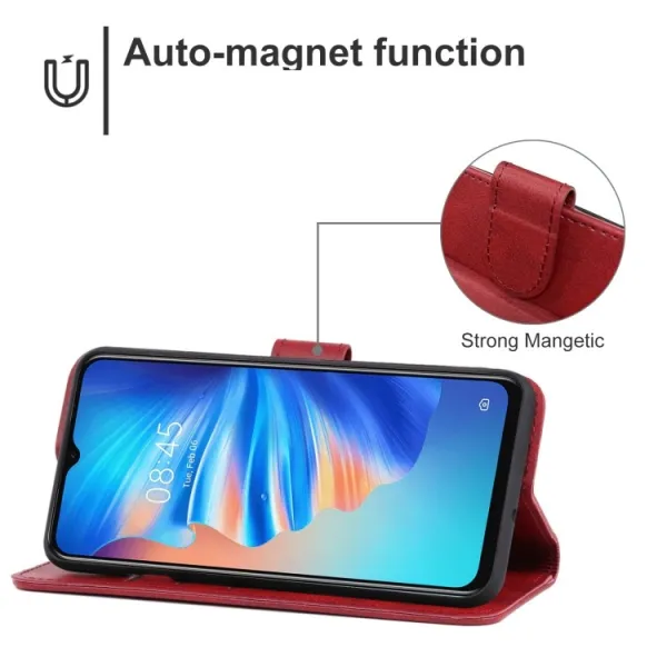 SMOOTH Peňaženkové puzdro pre Tecno Spark 8T červený