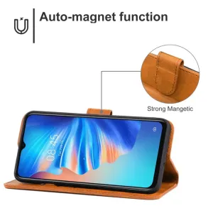 SMOOTH Peňaženkové puzdro pre Tecno Spark 8T hnedý