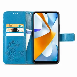 ART FLOWERS Peňaženkový kryt Xiaomi Poco C40 modrý