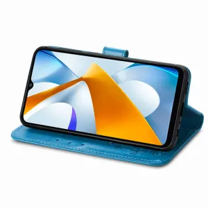 ART FLOWERS Peňaženkový kryt Xiaomi Poco C40 modrý