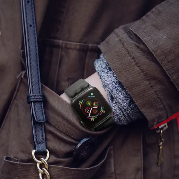 NYLON Remienok pre Apple Watch Ultra 1 / 2 / 3 (49mm) / 9 / 8 / 7 (45mm) tmavošedý