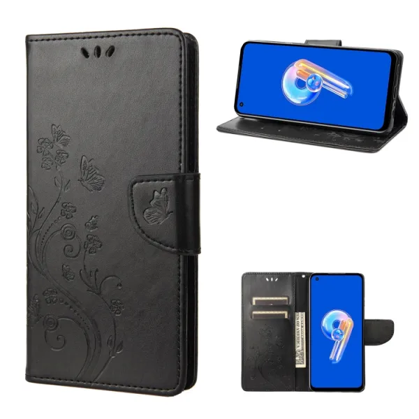 ART FLORAL Peňaženkový kryt Asus Zenfone 9 čierny