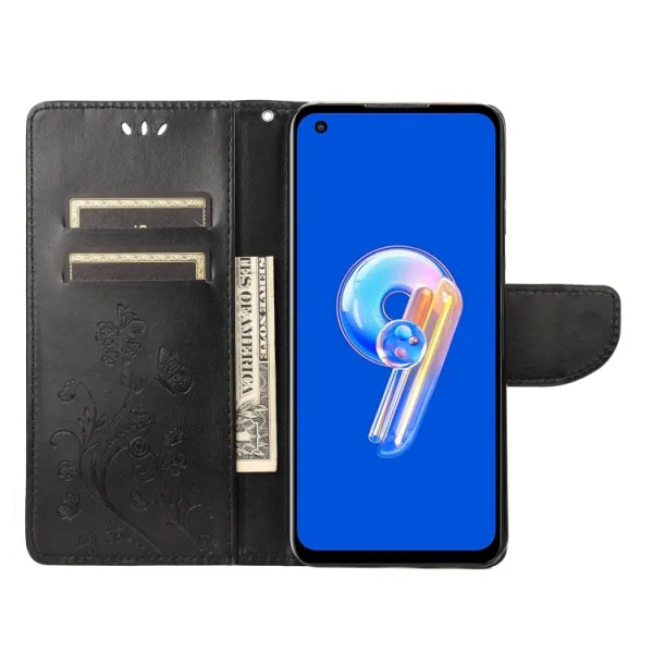 ART FLORAL Peňaženkový kryt Asus Zenfone 9 čierny
