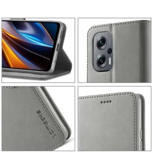 IMEEKE Peňaženkový kryt Xiaomi Poco M5 šedý