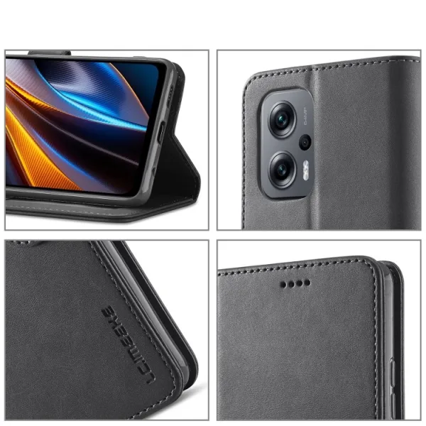 IMEEKE Peňaženkový kryt Xiaomi Poco M4 5G čierny