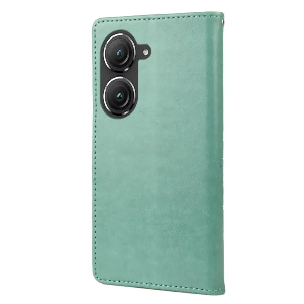 ART FLORAL Peňaženkový kryt Asus Zenfone 9 zelený