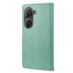 ART FLORAL Peňaženkový kryt Asus Zenfone 9 zelený