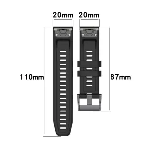 SILICONE Remienok pre Garmin Fenix 7S Solar biely