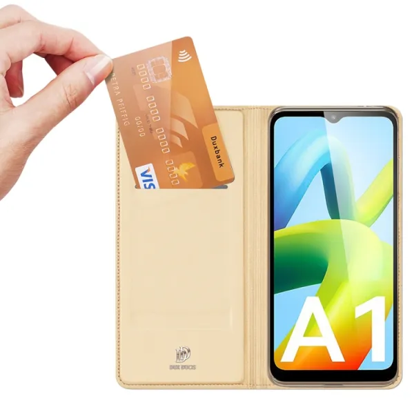 DUX Peňaženkový kryt Xiaomi Redmi A1 / Redmi A2 zlatý