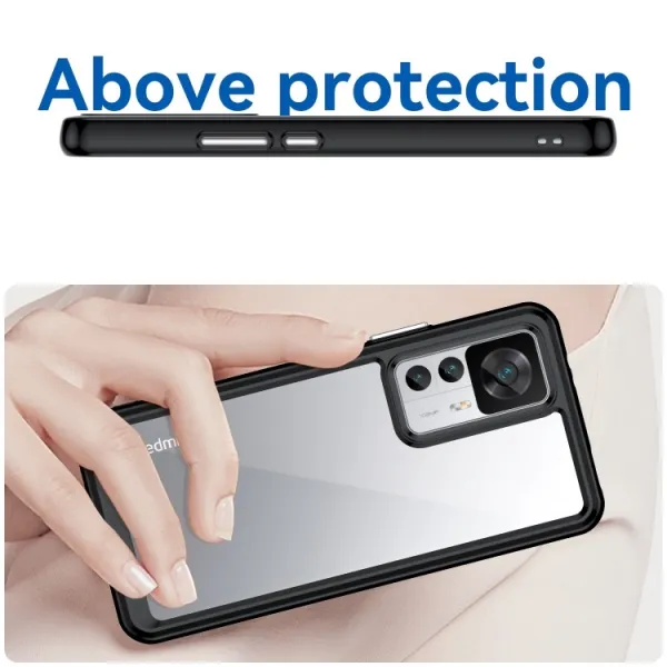 CRYSTAL Ochranný kryt pre Xiaomi 12T / 12T Pro čierny
