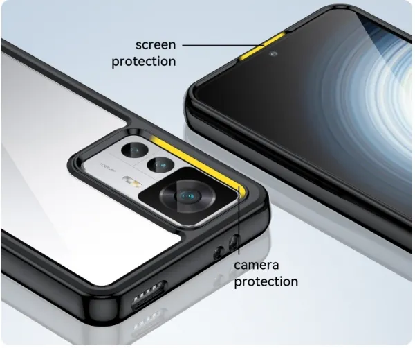 CRYSTAL Ochranný kryt pre Xiaomi 12T / 12T Pro čierny