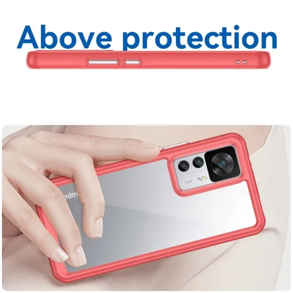 CRYSTAL Ochranný kryt pre Xiaomi 12T / 12T Pro červený