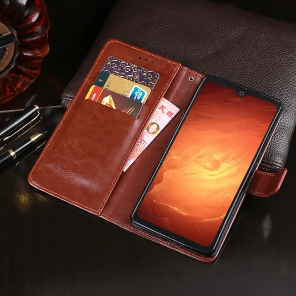 IDEWEI Peňaženkový kryt Blackview BV9800 Pro biely