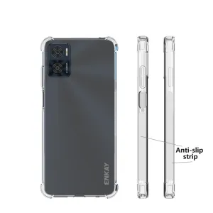 ENKAY AIRBAG Extra odolný kryt Motorola Moto E22 priehľadný
