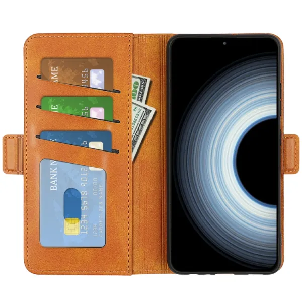 SIDE Peňaženkové puzdro pre Xiaomi 12T / 12T Pro svetlohnedé