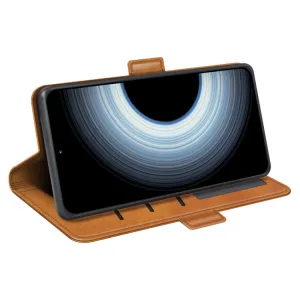 SIDE Peňaženkové puzdro pre Xiaomi 12T / 12T Pro svetlohnedé