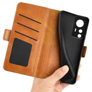 SIDE Peňaženkové puzdro pre Xiaomi 12T / 12T Pro svetlohnedé