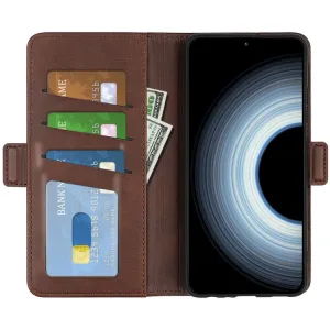 SIDE Peňaženkové puzdro pre Xiaomi 12T / 12T Pro tmavohnedé
