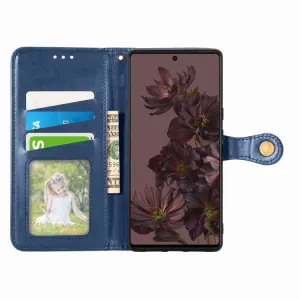 LEATHER BUCKLE Peňaženkový obal Google Pixel 7 modrý