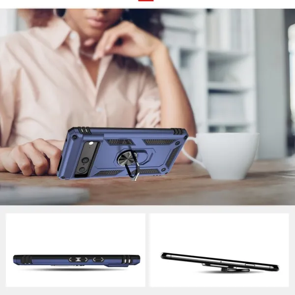 RING Obal s držiakom pre Google Pixel 7 modrý