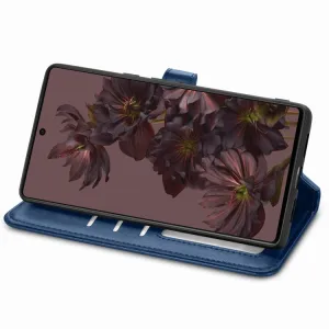 LEATHER BUCKLE Peňaženkový obal Google Pixel 7 modrý