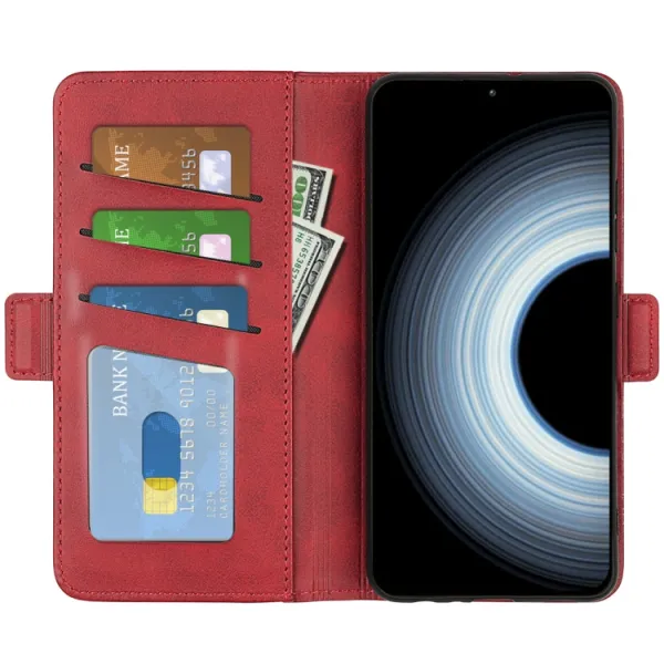 SIDE Peňaženkové puzdro pre Xiaomi 12T / 12T Pro červené