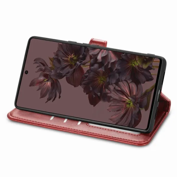 LEATHER BUCKLE Peňaženkový obal Google Pixel 7 červený