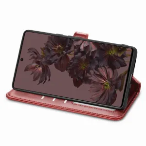 LEATHER BUCKLE Peňaženkový obal Google Pixel 7 červený