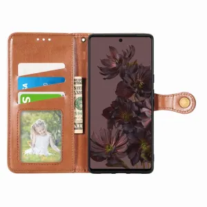 LEATHER BUCKLE Peňaženkový obal Google Pixel 7 hnedý