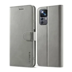 IMEEKE Peňaženkový kryt Xiaomi 12T / 12T Pro šedý