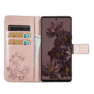 ART FLOWERS Peňaženkový kryt Google Pixel 7 svetloružový