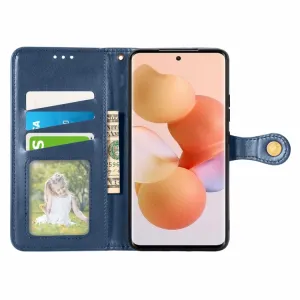LEATHER BUCKLE Peňaženkový obal Xiaomi 12T / 12T Pro modrý