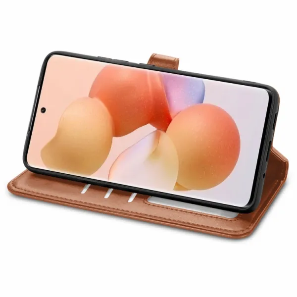 LEATHER BUCKLE Peňaženkový obal Xiaomi 12T / 12T Pro hnedý