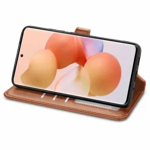 LEATHER BUCKLE Peňaženkový obal Xiaomi 12T / 12T Pro hnedý