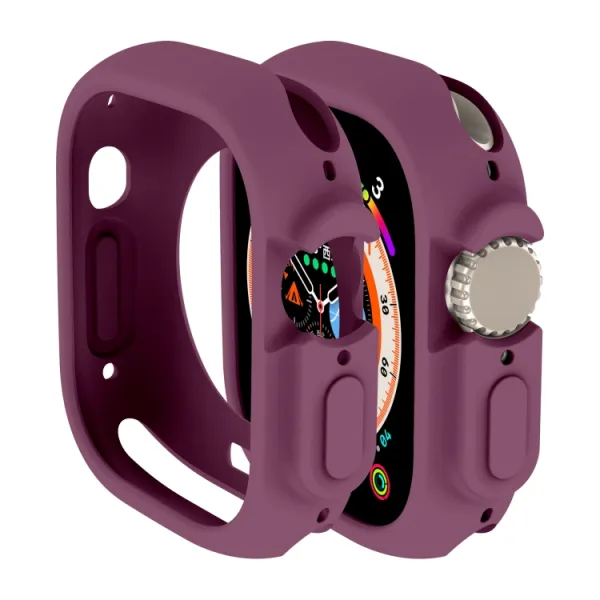 TPU HALF COVER Obal pre Apple Watch Ultra 1 / 2 / 3 49mm bordový
