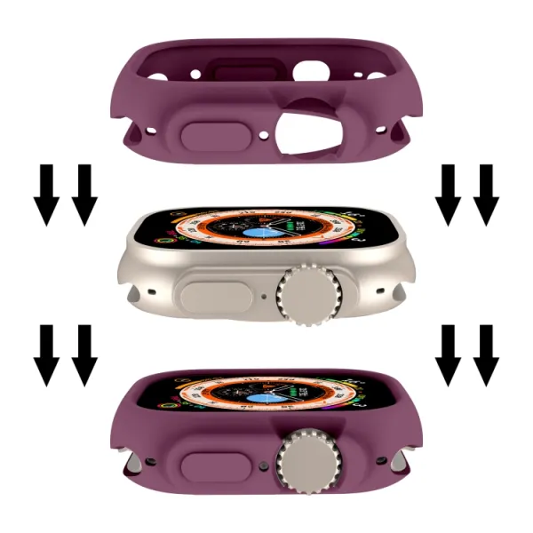 TPU HALF COVER Obal pre Apple Watch Ultra 1 / 2 / 3 49mm bordový