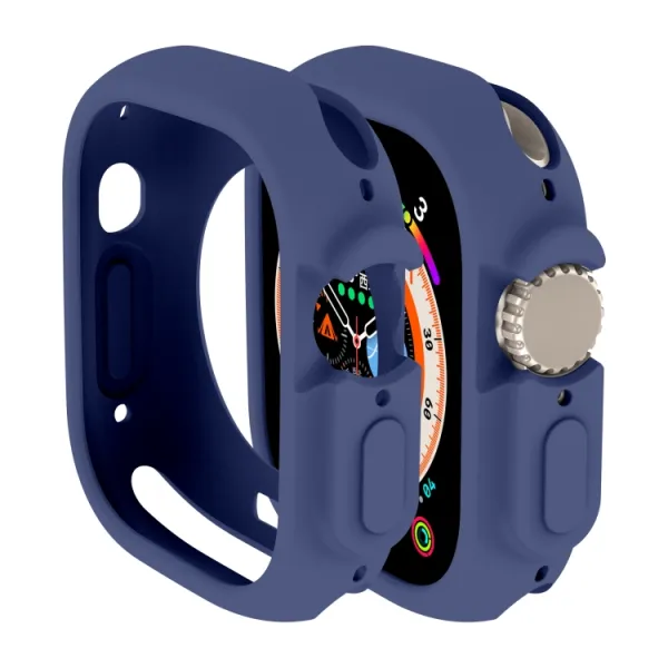 TPU HALF COVER Obal pre Apple Watch Ultra 1 / 2 / 3 49mm tmavomodrý